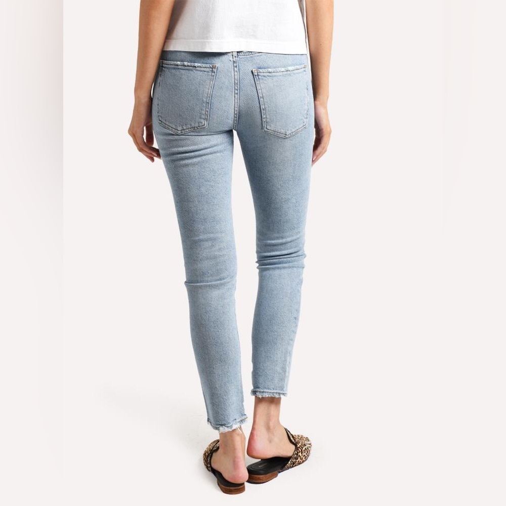 AGOLDE Toni Mid Rise Skinny Jeans in Daylight Light Wash Distressed 27 - Picture 3 of 9